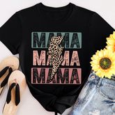 Sandjest Mom T-Shirt Leopard Style Gift for Women Mother Friend Mommy Mama
